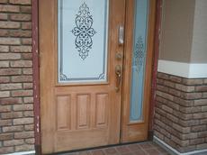 外壁塗装　お客様の声　調布市A様邸　玄関ドア　ビフォー 201404.jpg