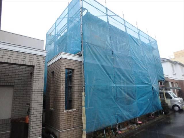 20170209外壁塗装T様邸足場組みP2090472