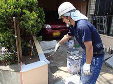 20150428外壁塗装K様邸塀水切り塗装P4280005-s.JPG
