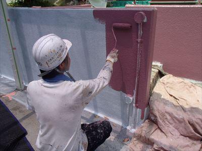 20150625外壁塗装H様邸塀塗装2中塗りP6250005_s.JPG