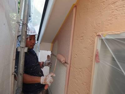 20150711外壁塗装H様邸外壁塗装中塗り(アクセント)P7110817-s.JPG